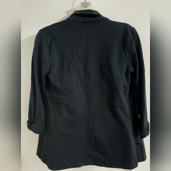Theory black open front stretchy soft cardigan 3/4 length sleeve size Xs - Picture 3 of 4